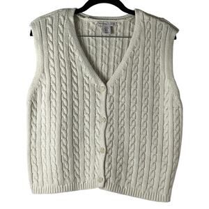 Sincerely Jules Cream Cable Knit Sweater Vest Sleeveless Size XL